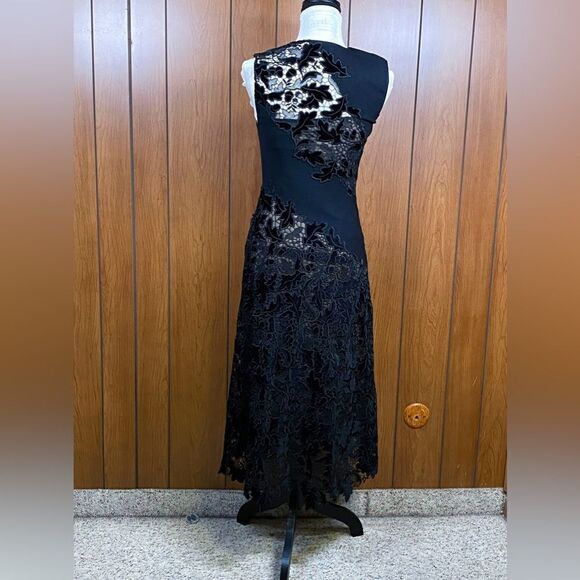 Oscar De La Renta Marbled Carnation Guipure Lace Inset Midi Dress size 0 - Picture 11 of 16